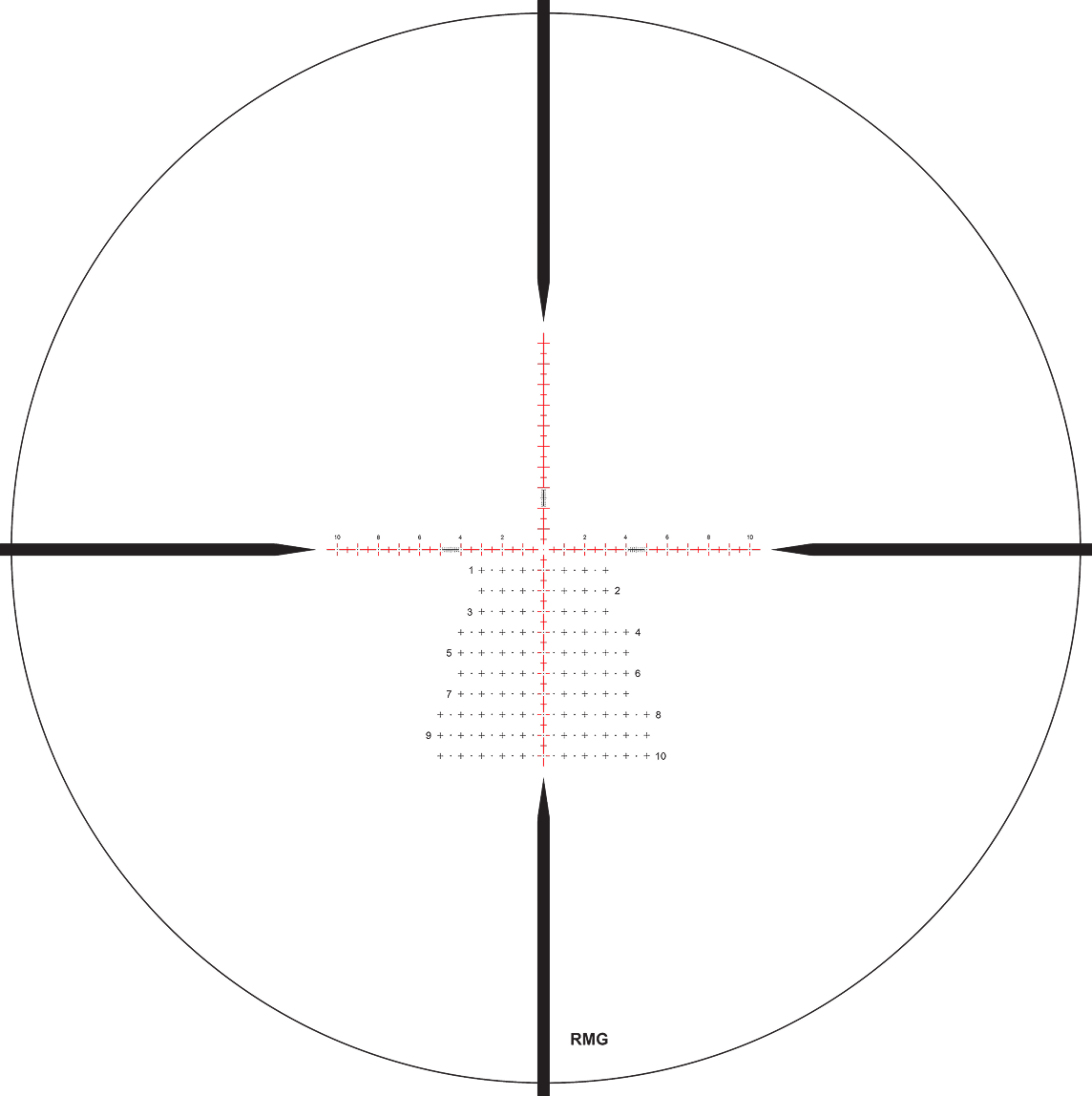 RMG MRAD RETICLE Illuminated light background 1
